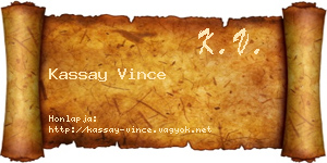 Kassay Vince névjegykártya