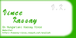 vince kassay business card